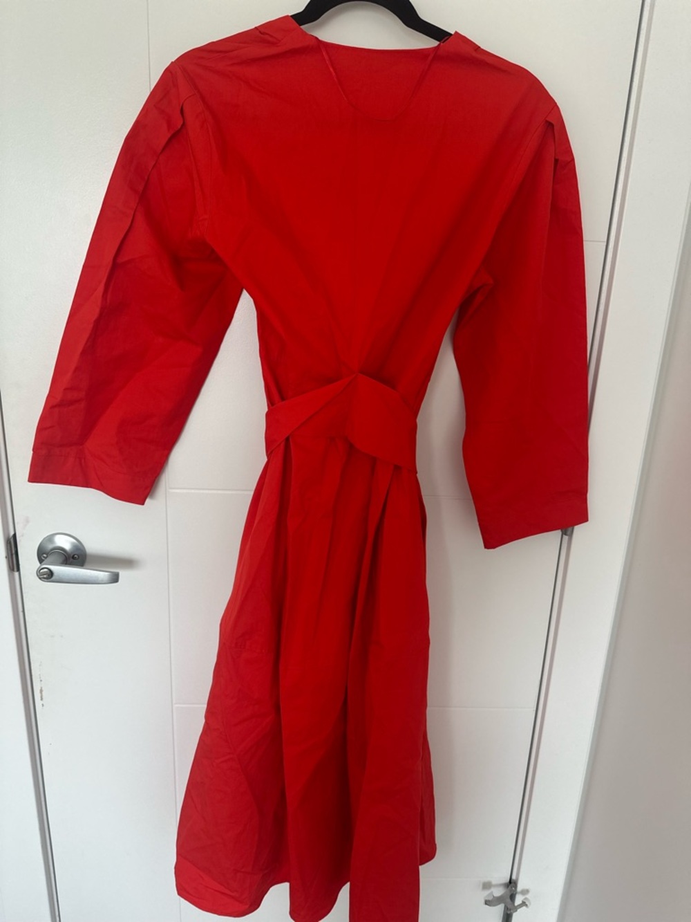 Zara Red Poplin Cotton Dress - Picture 5 of 7